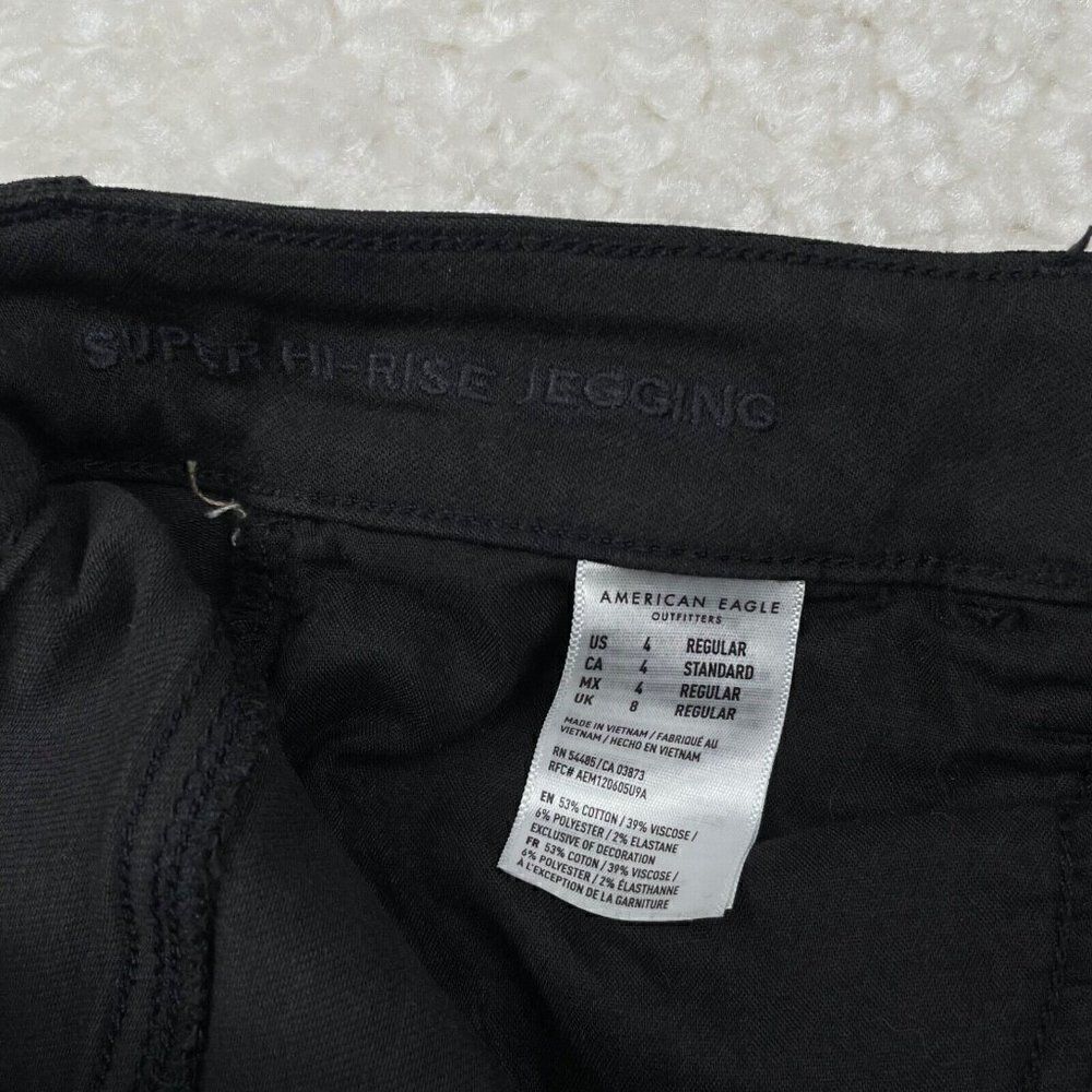 American Eagle Next Level Stretch Super Hi Rise Jegging Black Distress - Picture 5 of 11